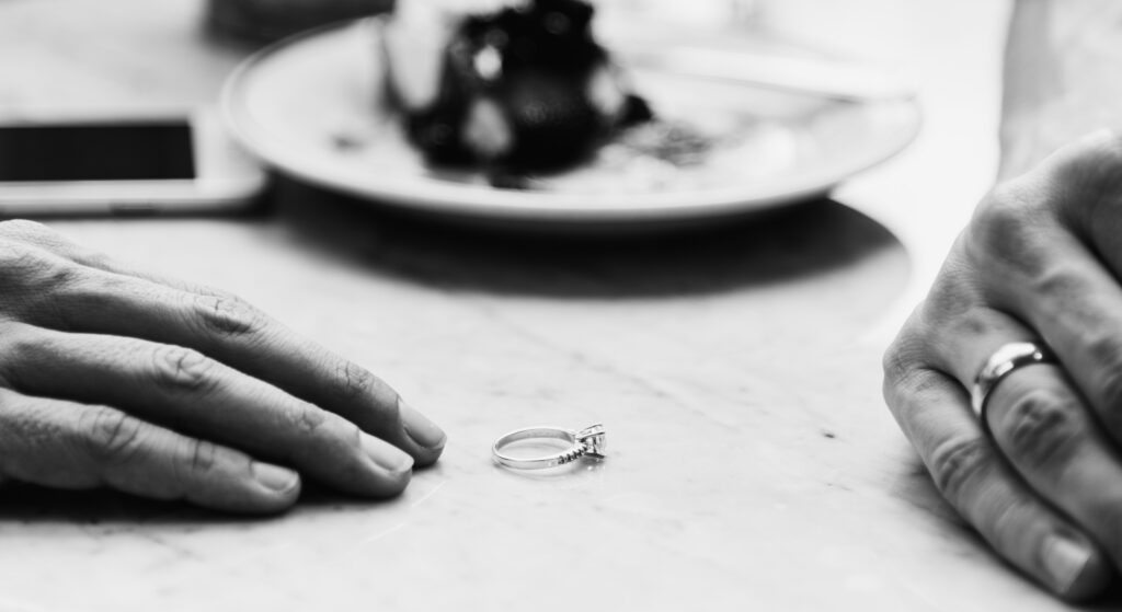 Couple breaking up the relationship