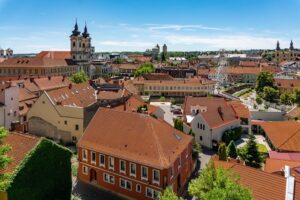 Panoramic view of Eger, Hungary.