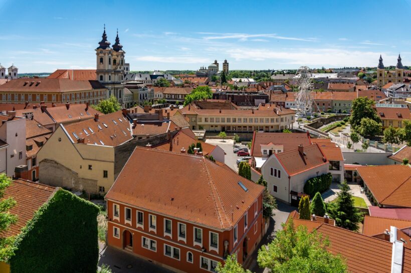 Panoramic view of Eger, Hungary.