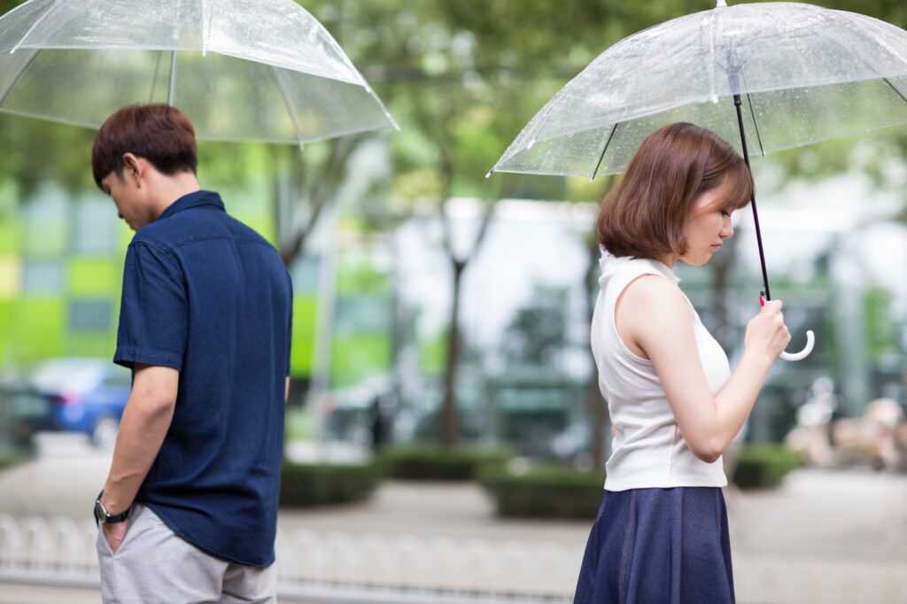Young couple break up