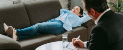 Adult woman in a psychology studio